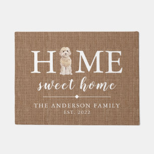 Paillasson Champagne Cockapoo Home Sweet Home Porte