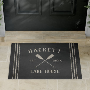 Paillasson Charcoal Lake House Rustic Oars Personalized