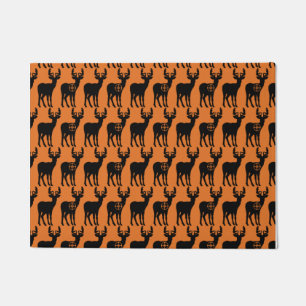 Paillasson Chasse aux cerfs Silhouette Motif Orange Arrière -