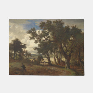 Paillasson Chasseur dans un paysage rural (Andreas Achenbach)