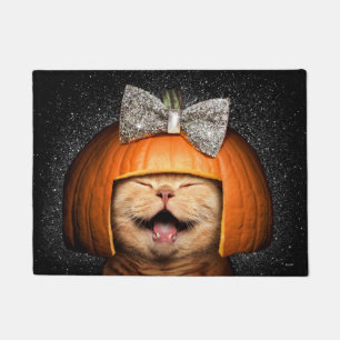 Paillasson Chat aux cheveux Citrouilles