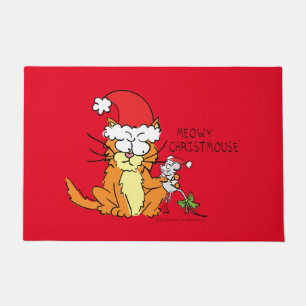 Paillasson Chat Funny Noël Cartographie mignonne souris souri