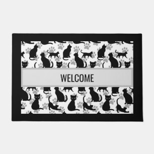 Paillasson Chat Noir Bienvenue Mat - Halloween & Quotidien Ac