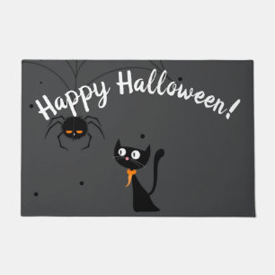 Paillasson Chat noir et Halloween Spider