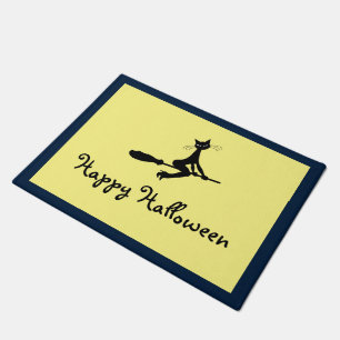 Paillasson Chat Sur Broomstick, Bonne Halloween