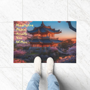 Paillasson Château asiatique du coucher de soleil sur le jard