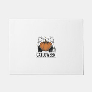 Paillasson Chatoween Chat Noir Fantôme Halloween Conception V