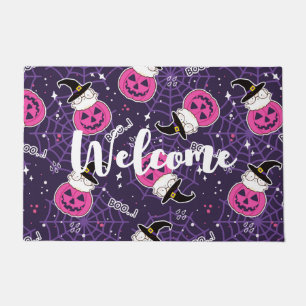 Paillasson Chats mignons et Citrouille Motif d'Halloween Bien