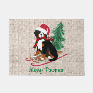 Paillasson Chaussure de Noël de chien bernois personnalisée