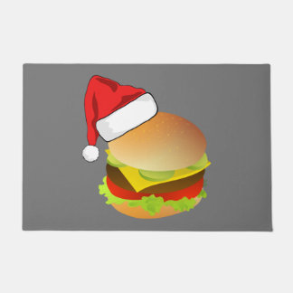 Paillasson Cheeseburgers Hamburger Santa Hat Correspondance d