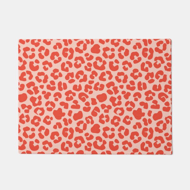 Paillasson Cheetah Motif imprimé rouge (Devant)