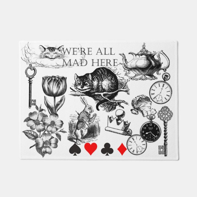 Paillasson Cheshire Chat classique alice au merveilleux fou (Devant)