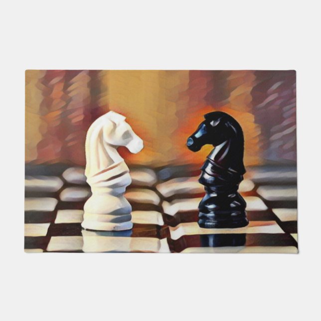 Paillasson Chess Knights Chess Board (Devant)