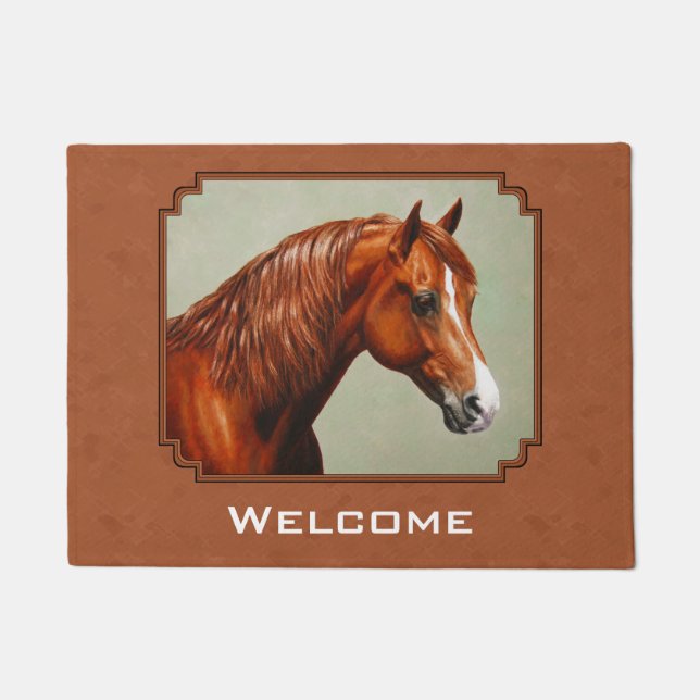 Paillasson Chestnut Morgan Horse Rousty Rouge (Devant)