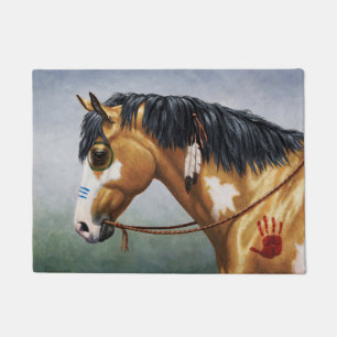 Paillasson Cheval de guerre amérindien Buckskin Pinto