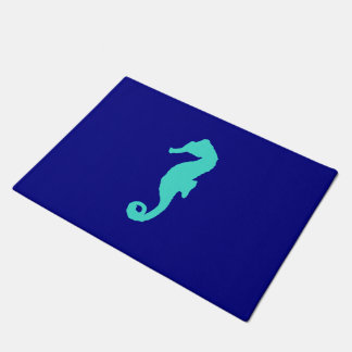 Paillasson Cheval De Mer Turquoise Sur La Décoration Côtière