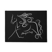 Cheval de silhouette noir et blanc personnalisé