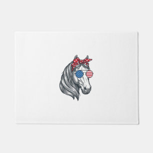 Paillasson Cheval Patriotique Avec Lunettes De Soleil Drapeau