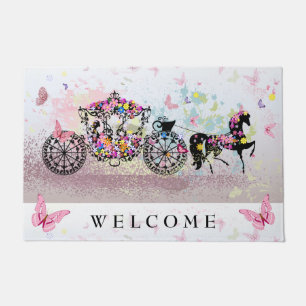 Paillasson Chevaux mariages et fleurs de transport et papillo