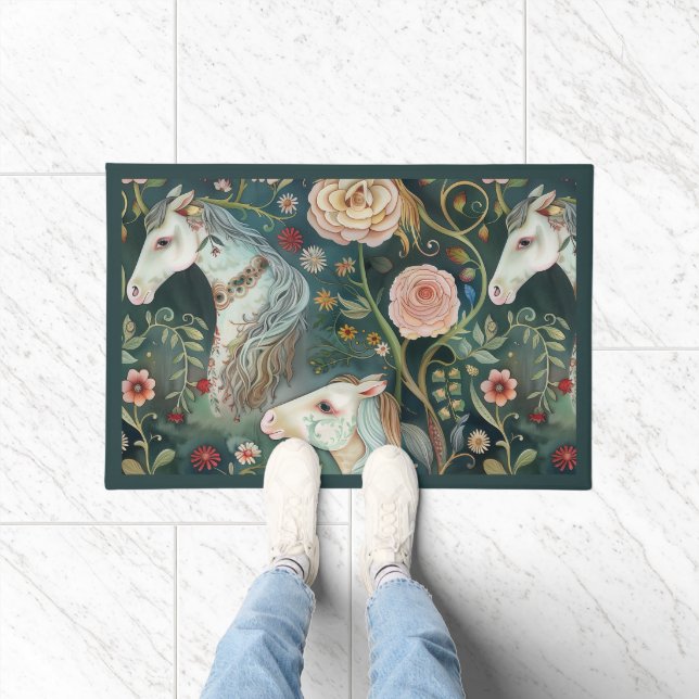 Paillasson Chevaux peints Floral (Intérieur)