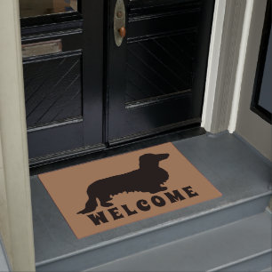 Paillasson Cheveux longs Dachshund - Silhouette 1