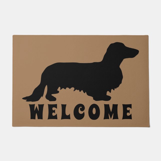 Paillasson Cheveux longs Dachshund - Silhouette 1 (Devant)