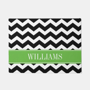 Paillasson Chevron vert et noir personnalisé