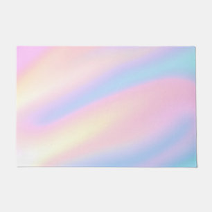 Paillasson Chic Unique pastel Rose Bleu abstrait vagues