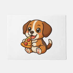 Paillasson Chien beagle mignon pizza amateurs de pizza dessin