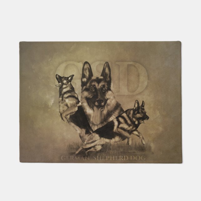 Paillasson Chien berger allemand - Collage GSD (Devant)