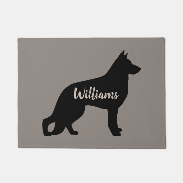 Paillasson Chien berger allemand Silhouette noir et gris (Devant)