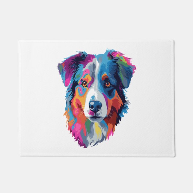 Paillasson Chien berger australien coloré (Devant)