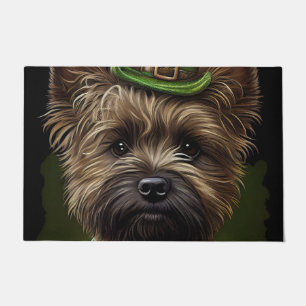 Paillasson Chien Cairn Terrier en robe de la Saint-Patrick