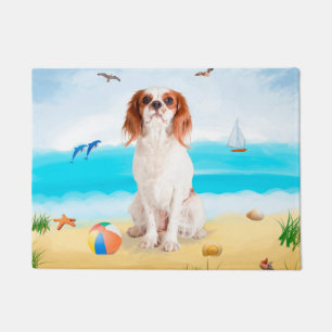Paillasson Chien Cavalier King sur la Plage