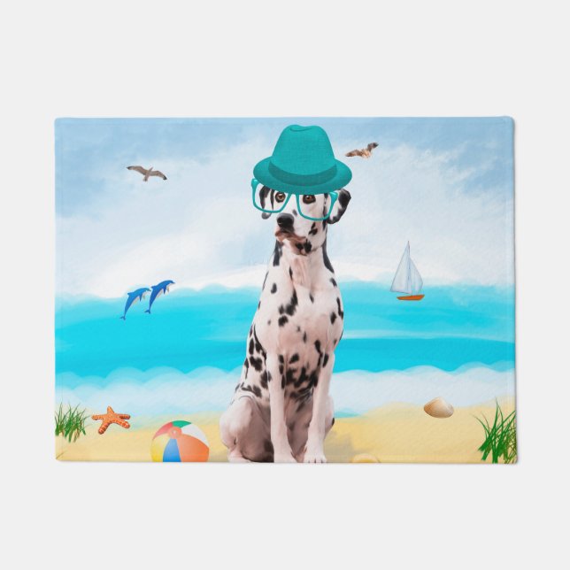 Paillasson Chien dalmate sur la plage (Devant)