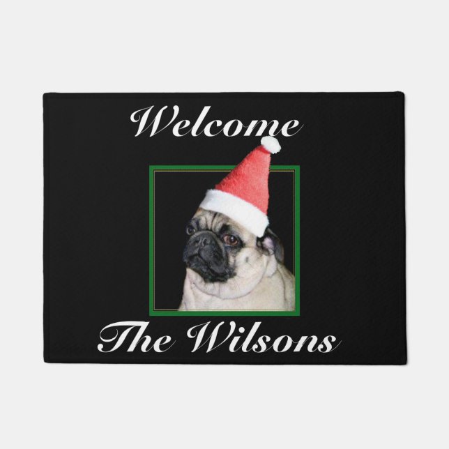 Paillasson Chien de carlin de Noël (Devant)