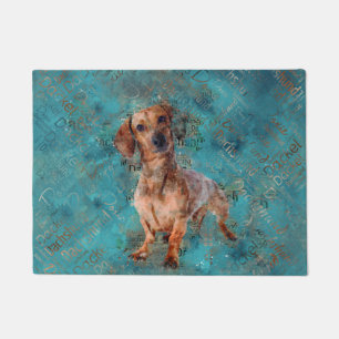 Paillasson Chien de Dachshund Art multimédia mixte