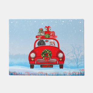 Paillasson Chien De Poiche En Voiture Avec Le Père Noël