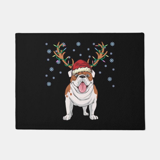 Paillasson Chien de rennes de taureau de Noël (Devant)