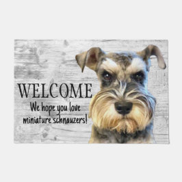 Paillasson Chien de Schnauzer Miniature Bienvenue Chien Chiot