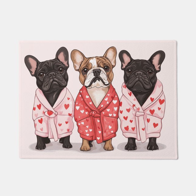 Paillasson Chien de taureau français Valentines (Devant)