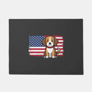 Paillasson Chien Drapeau Américain Vectoriel Patriotique