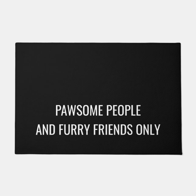 Paillasson Chien drôle | Pawsome personnes et amis furieux se (Devant)