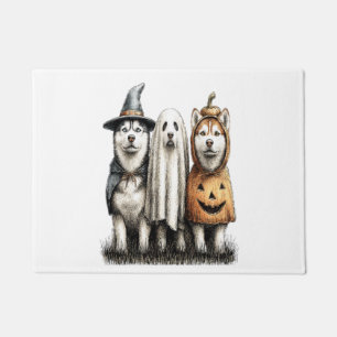Paillasson Chien Husky Sibérien Fantôme d'Halloween