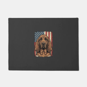 Paillasson Chien Limier Patriotique Drapeau Américain Art_1