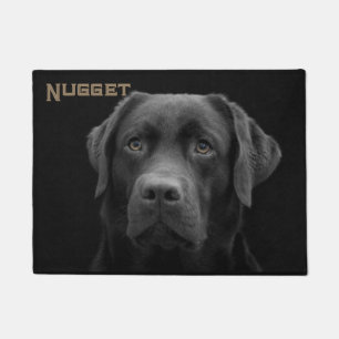 Paillasson Chien noir du Labrador avec nom