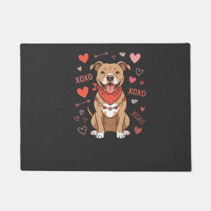 Paillasson Chien Pitbull de la Saint-Valentin XOXO Design d'a
