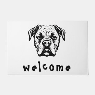 Paillasson Chien-taureau américain personnalisé noir et blanc