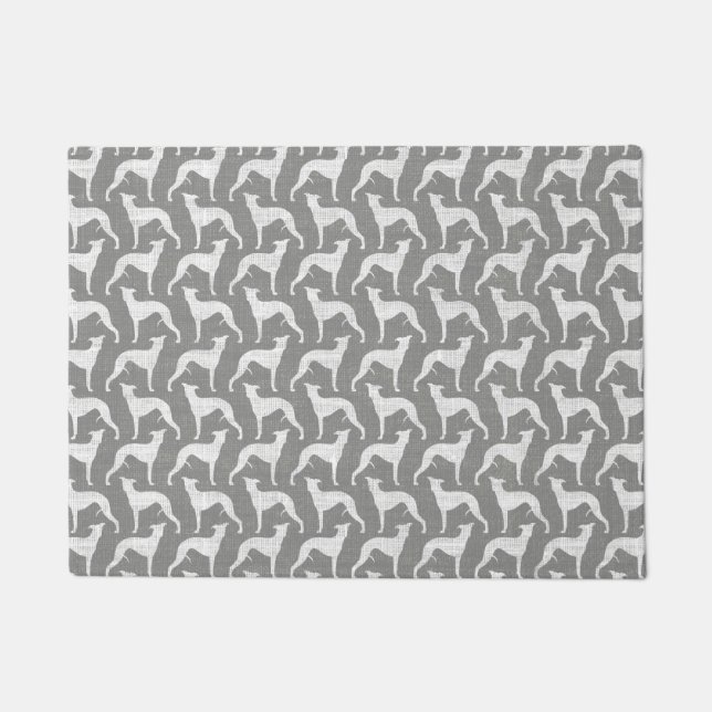 Paillasson Chien Whippet Silhouettes Motif gris (Devant)