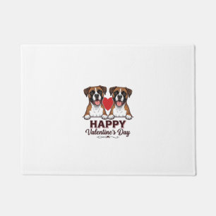 Paillasson Chiens Boxer Joyeuse Saint-Valentin Vintage